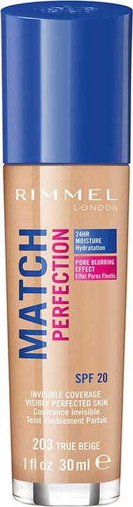 Actual product image Rimmel London Match Perfection SPF20 (203 True Beige)