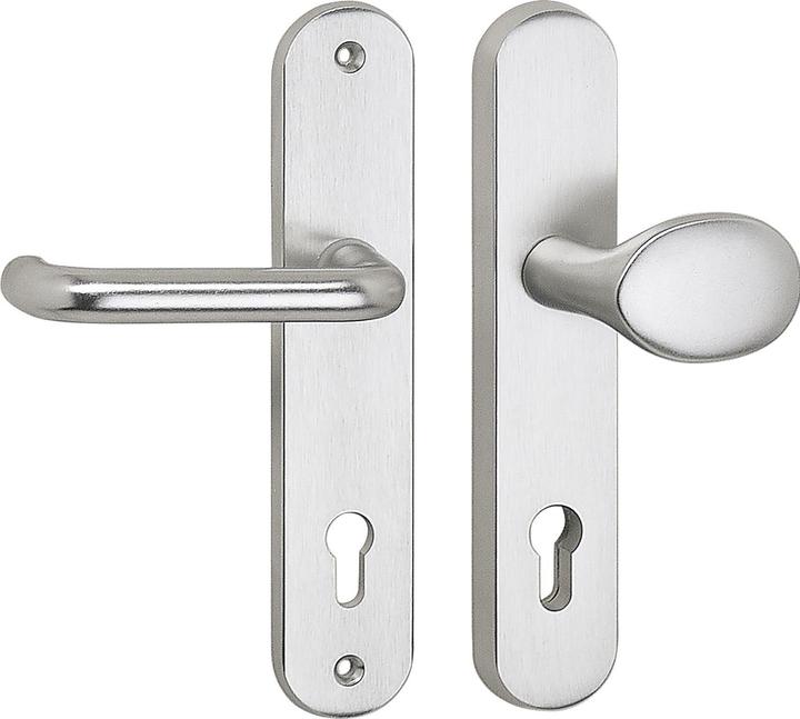 Actual product image Marchesi SH mortise door handle set GARDA knob, cranked, without centre plate, silver, RC2, 50 x 247 x 15 (Door handle)