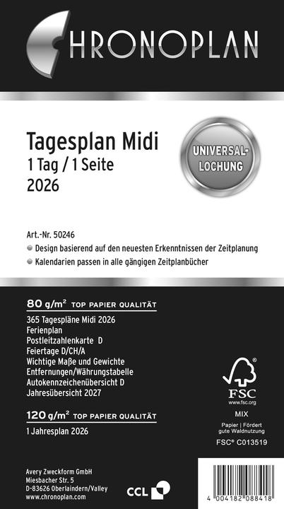 Chronoplan Brieftaschenplaner (1 giorno / 1 pagina)