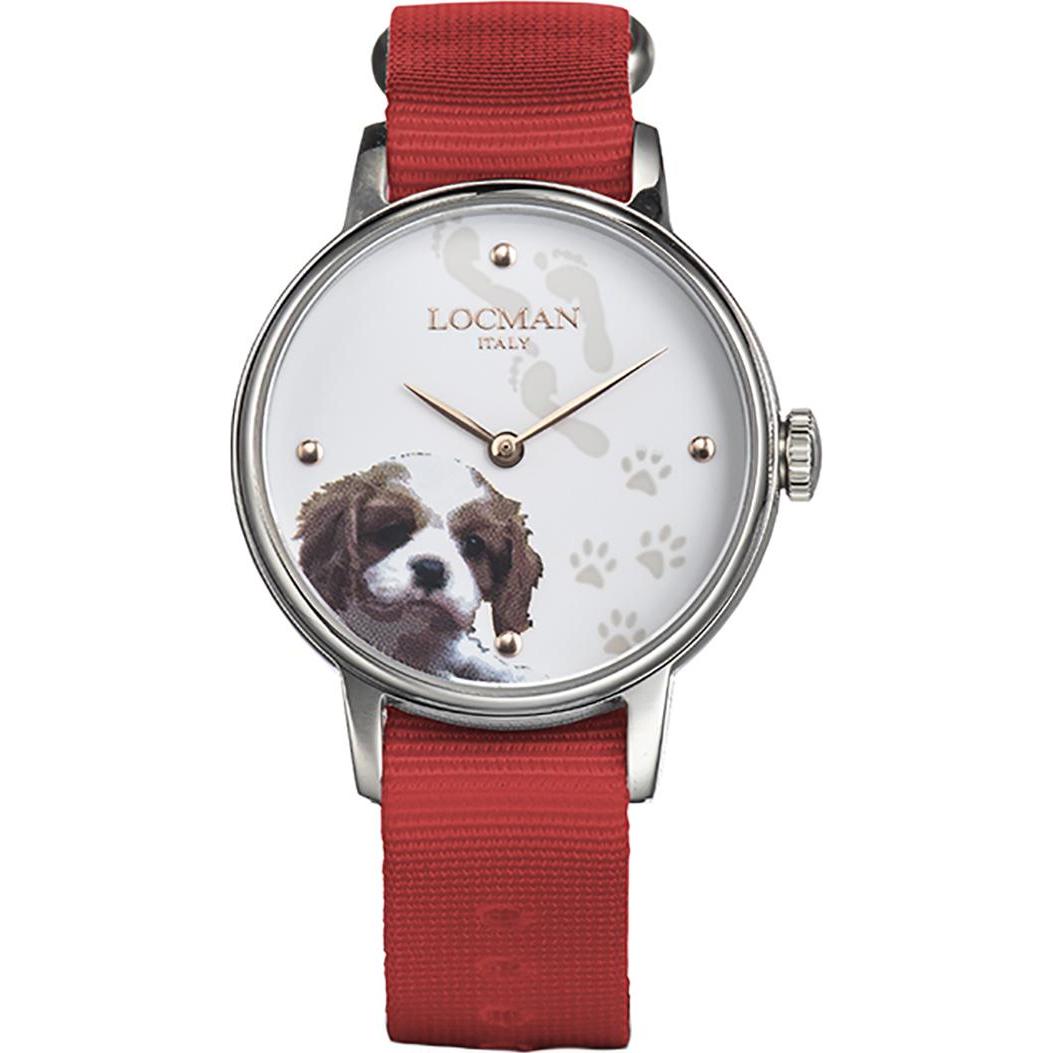 Locman, Armbanduhr, Italy Damenuhr 1960 Fantasy Dog Ref. F253A08S-00WHCA1NR, Rot, (Analoguhr, 32 mm)