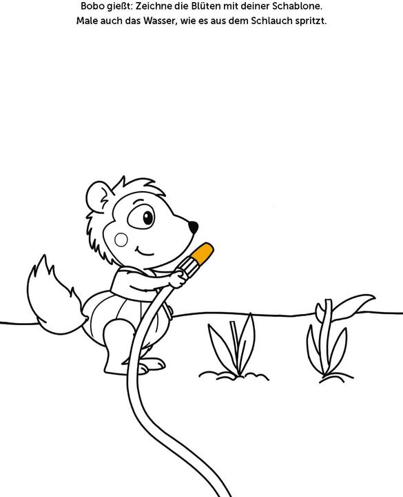 Actual product image Bobo Siebenschläfer Malbuch mit Schablone. Zeichnen und Malen für Kinder ab 4 Jahren