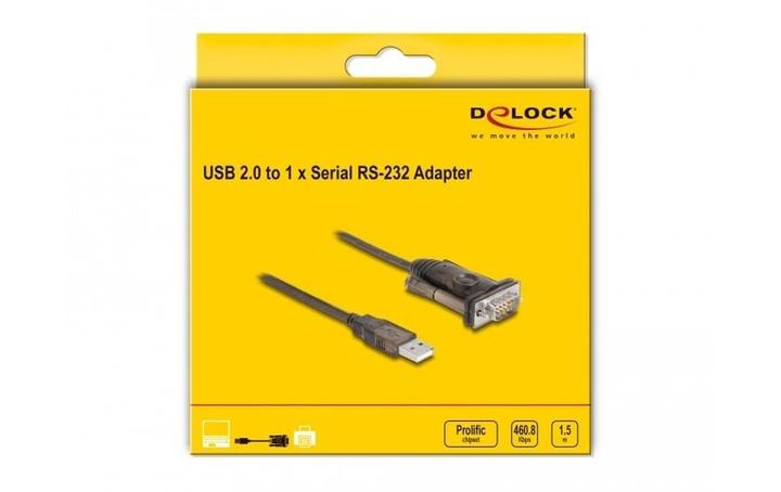 Immagine prodotto Delock Adattatore seriale 62645 da USB tipo-A a RS-232 con viti (1.50 m, VGA)