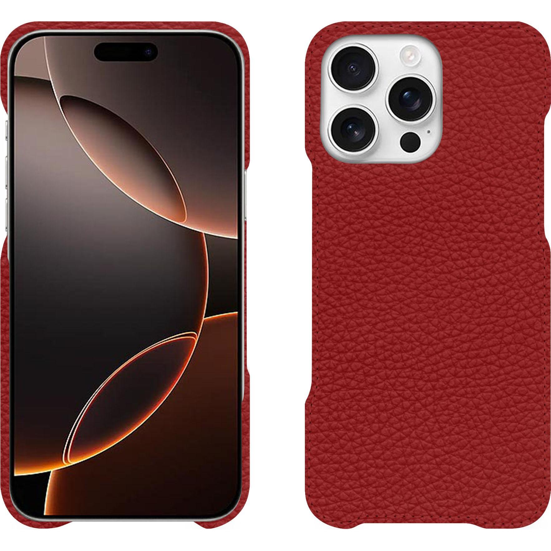 Noreve Lederschutzhülle (Apple iPhone 16 Pro), Smartphone Hülle, Rot