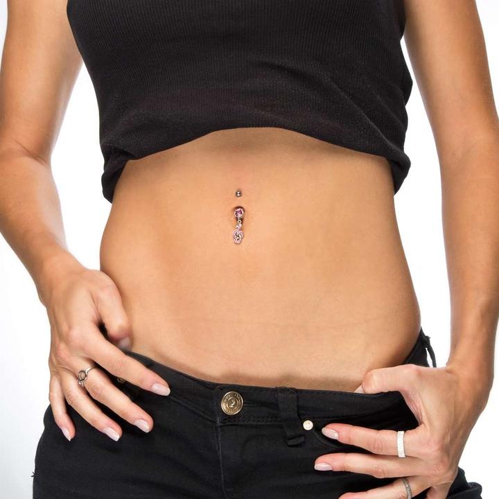 Produktbild Bijouteria Bauchpiercing (Chirurgenstahl 316L, Messing rhodiniert, Kristall)