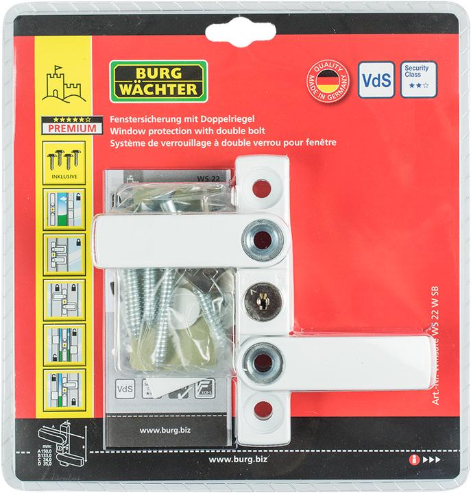 Image du produit Burg Wächter Sécurité pour fenêtres Winsafe WS 22 W SB