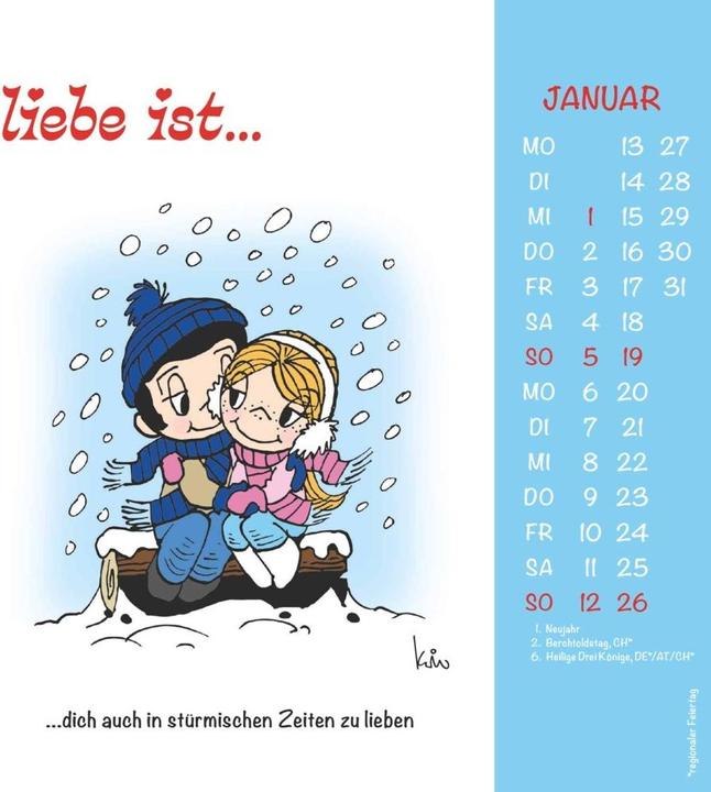 Immagine prodotto Alpha Edition l'amore è...2025 calendario con cartoline, 16x17cm, calendario da parete con cartoline a (16 x 17 cm, Copertina rigida, Tedesco)