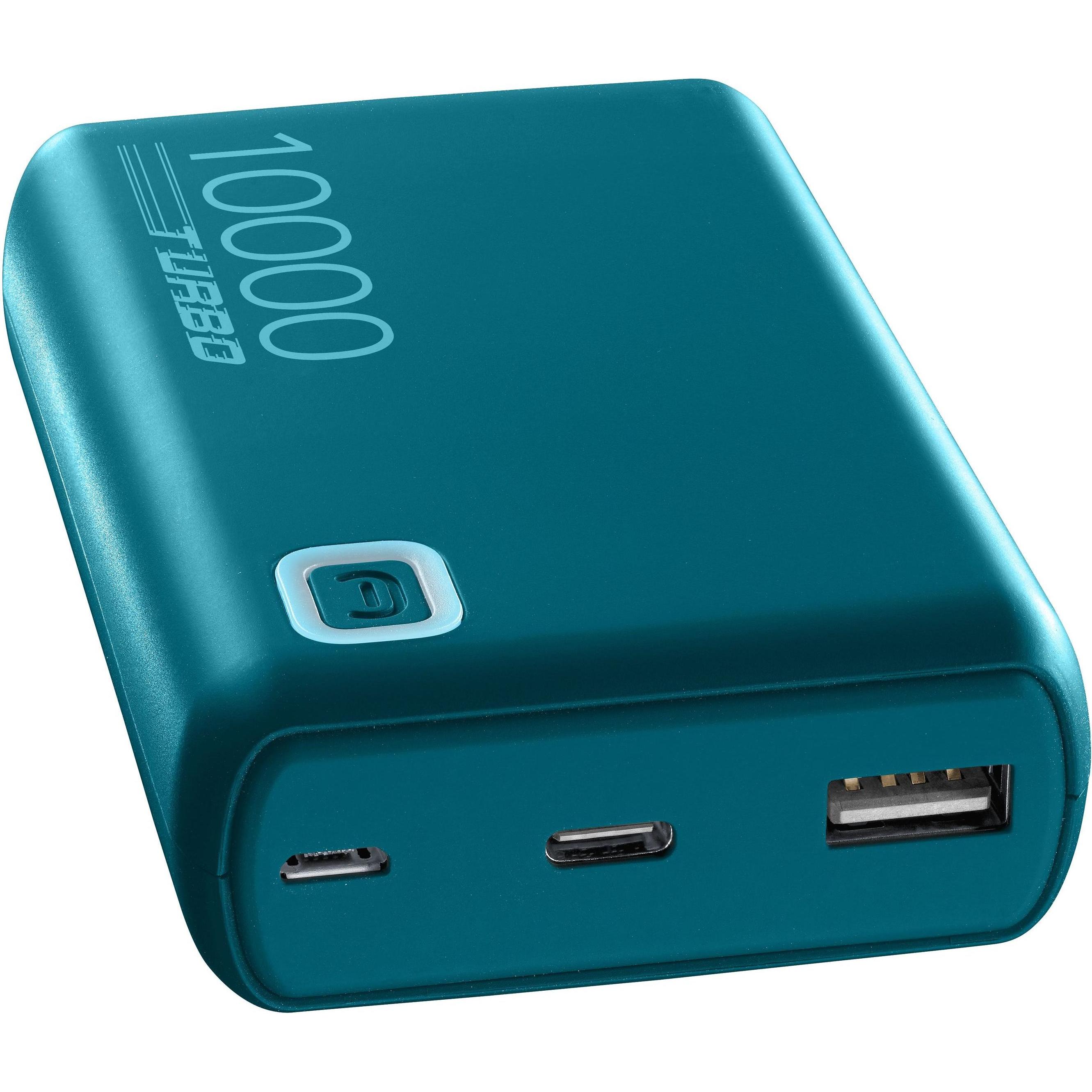 Cellularline Essence Turbo 10000 (10000 mAh, 20 W, 37 Wh), Powerbank, Grün