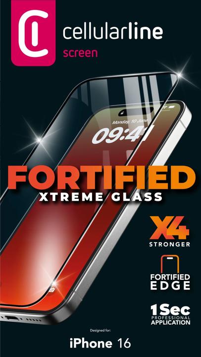 Produktbild Cellularline Xtreme Glass (1 Stk., Apple iPhone 16)