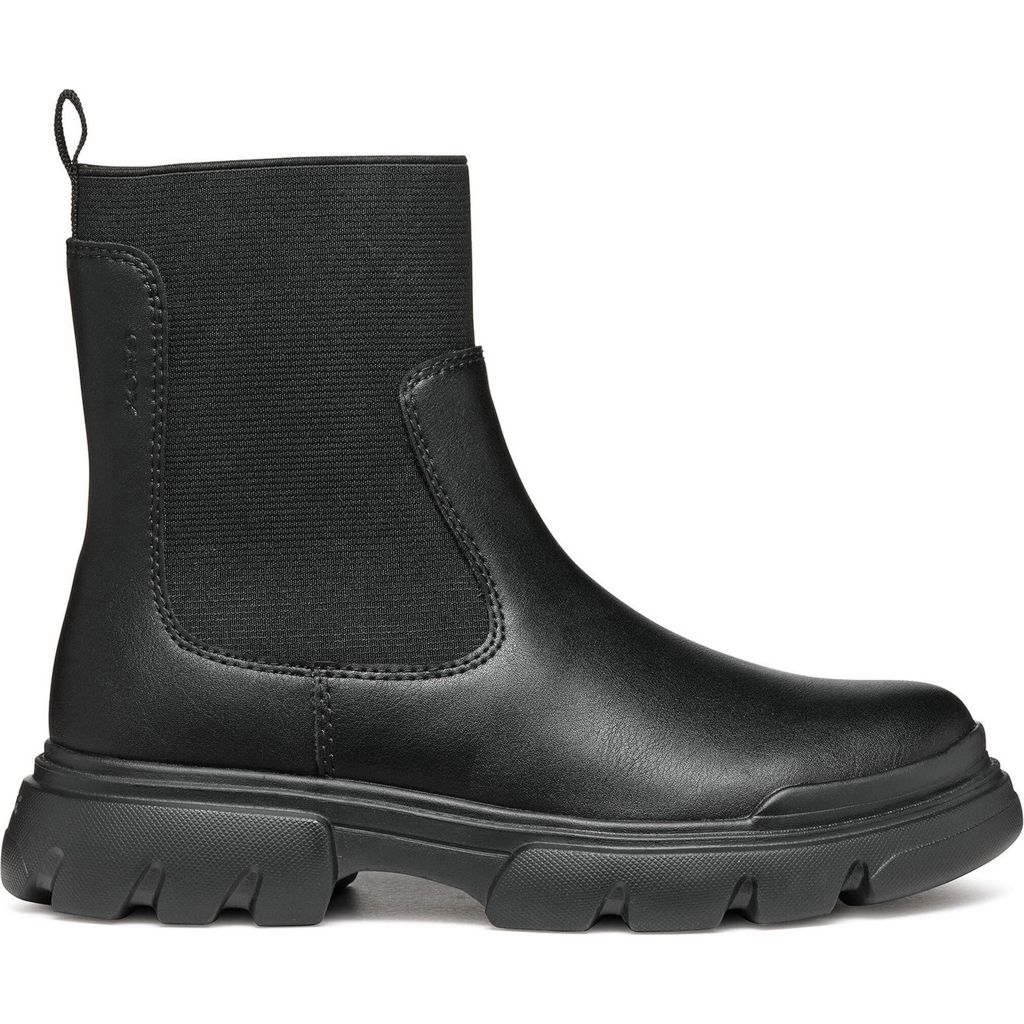 Geox, Damen, Boots + Stiefel, damen stiefeletten junette, Schwarz, (37)
