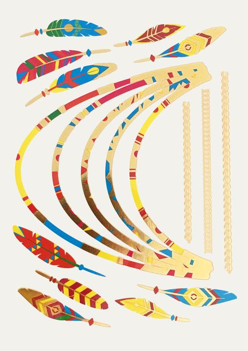 Produktbild PP Metallic Body Tattoos - Indianer Federn