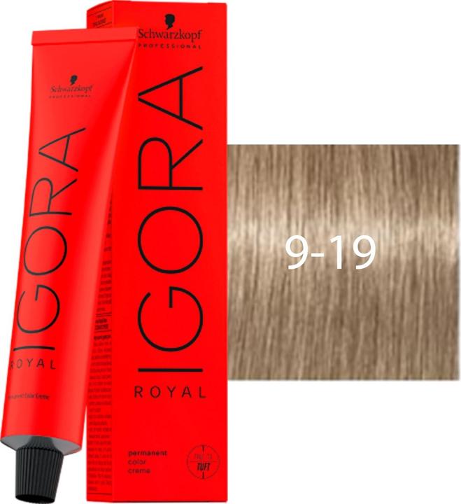 Image du produit Schwarzkopf Professional Schwarzkopf Igoral Royal Cools 9-19 Blond extra clair Violet Cendré 60ml (9-19 Blond extra clair Violet Cendré)
