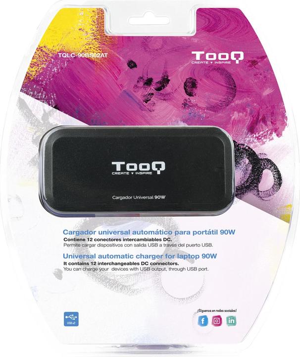 Actual product image Tooq Technology TooQ TQLC-90BS02AT, Notebook, Indoor, 100 - 240 V, 90 W, 12 - 20 V, AC-to-DC (90 W)