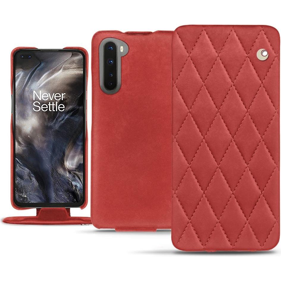 Noreve Lederschutzhülle vertikal (OnePlus Nord), Smartphone Hülle, Rot