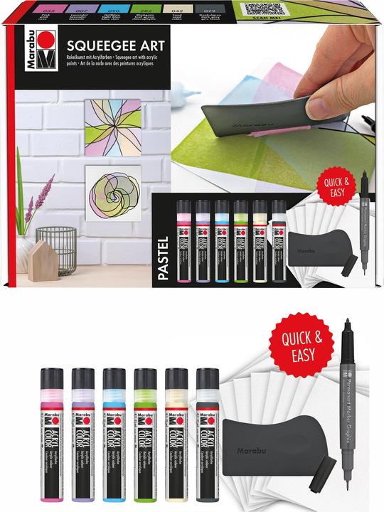 Actual product image Marabu Squeegee Art Acryl Set Pastell (25 ml)