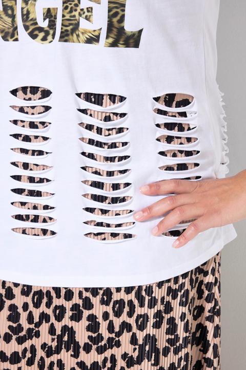 Produktbild Angel of Style T-Shirt, Komfort Fit, Schlitze, Leo-Schriftzug (56)