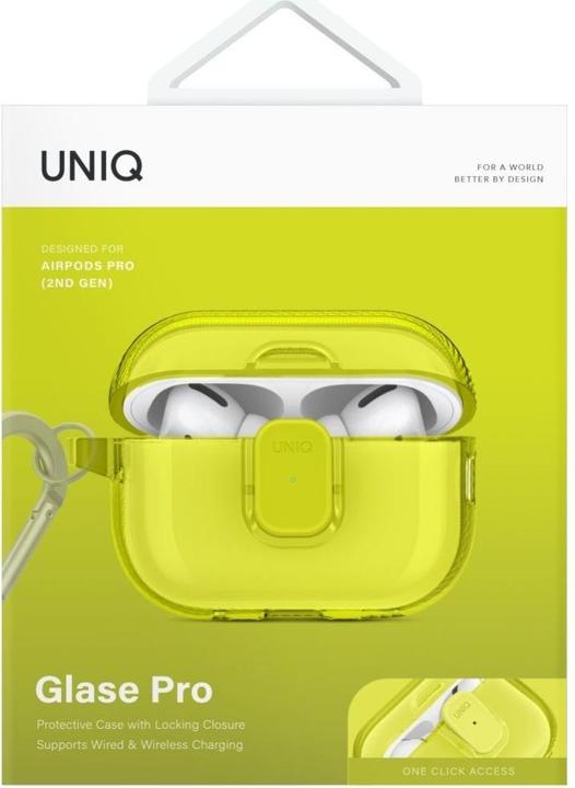 Produktbild Uniq Case Glase Pro for AirPods Pro 2 Lock Case yellow