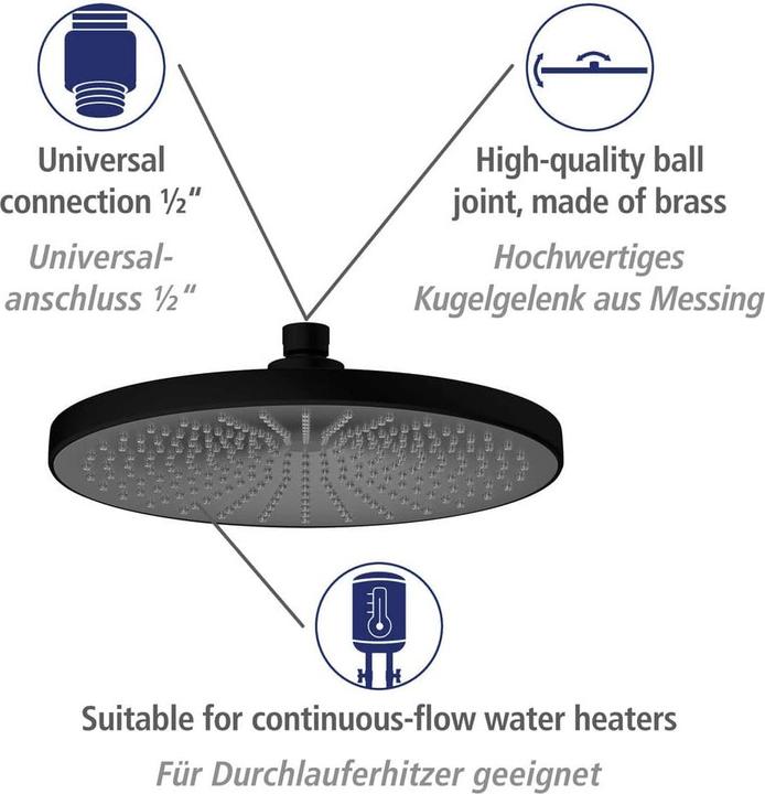 Produktbild Wenko Ultimate Regendusche Ø250 (1 Strahlart)