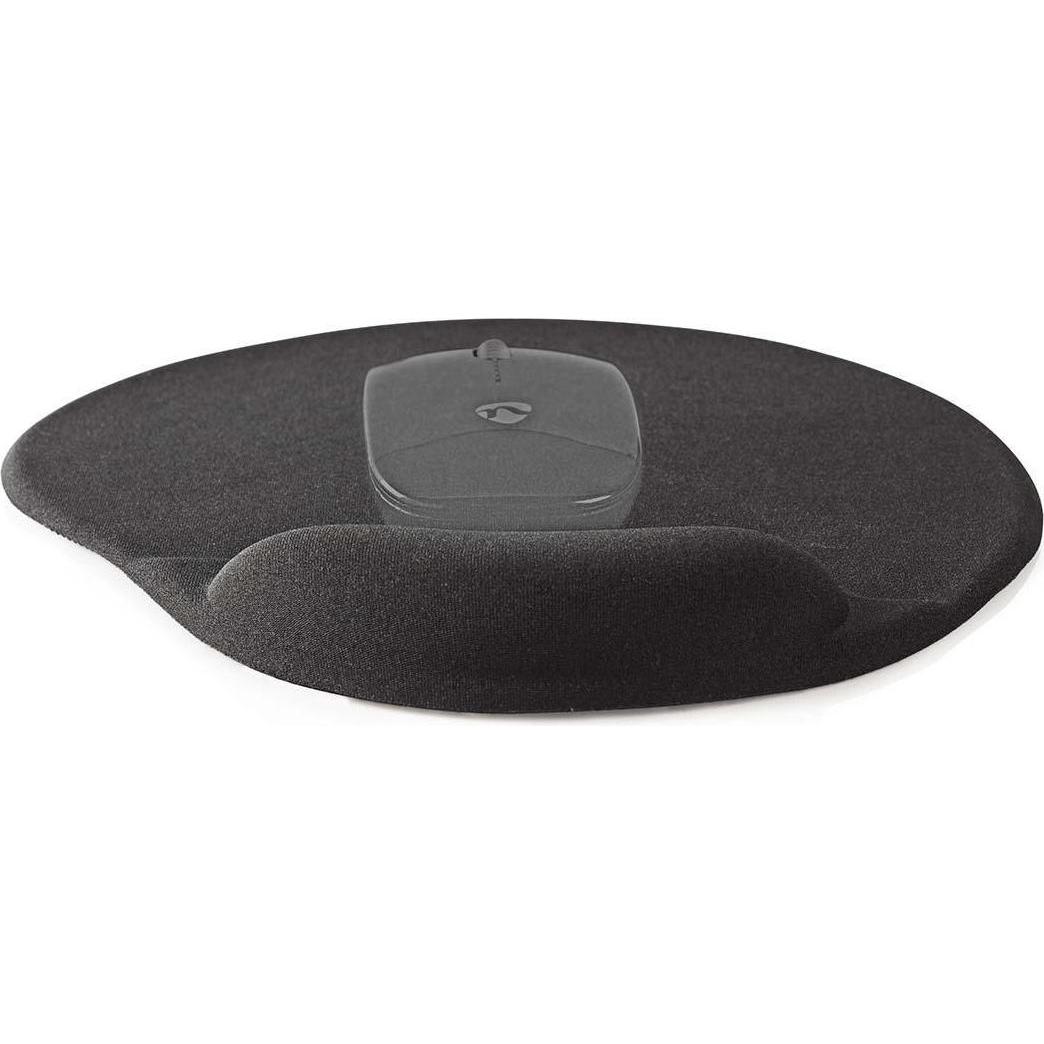 Nedis Mouse Pad 215 mm Schwarz Schwarz, Mausmatte, Schwarz