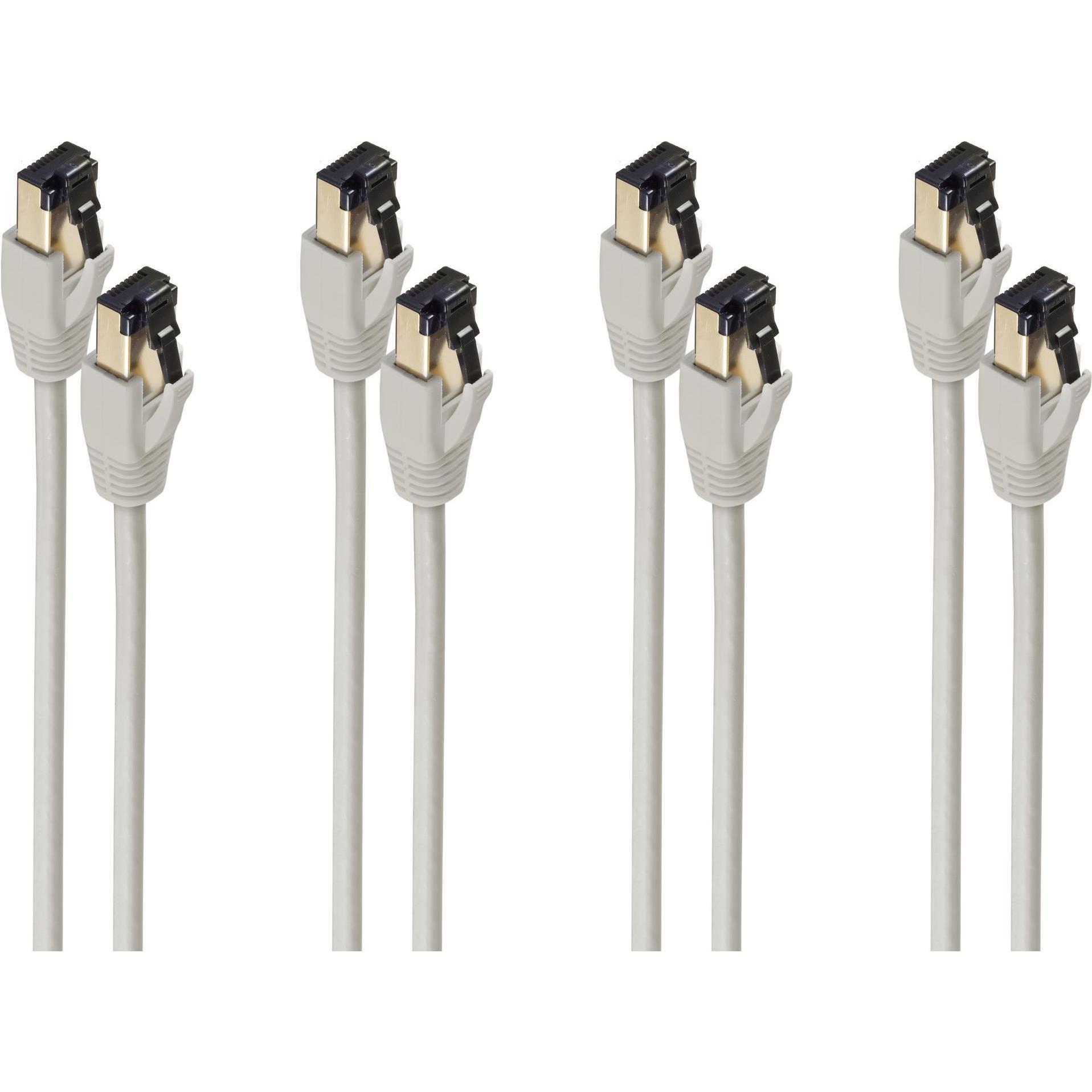 Shiverpeaks -BASIC-S--Patchkabel cat. 8.1 F/FTP PIMF LSZH grau 7,5m--VE4 (F/FTP, CAT8.1, 7.50 m), Netzwerkkabel
