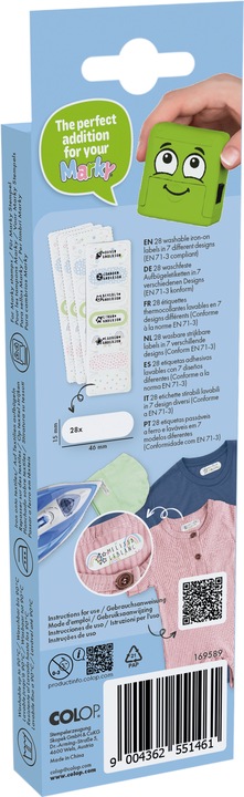 Produktbild Colop Aufbügeletiketten Marky