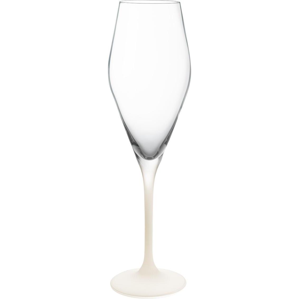 Villeroy & Boch Champagnerglas, Set 4tlg. Manufacture Rock blanc, Weingläser, Weiss, Transparent