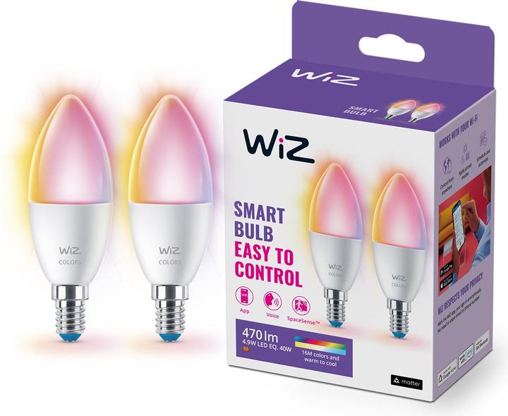 Actual product image WiZ Tunable White & Color (E14, 4.90 W, 470 lm, 2 x, F)