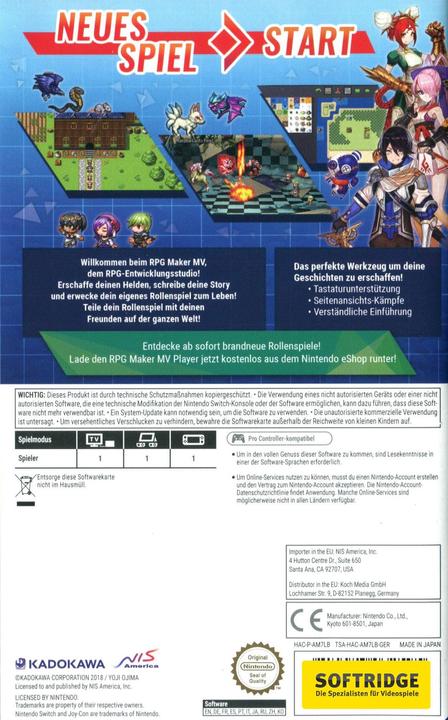 Produktbild NIS RPG Maker MV (Switch, Multilingual)