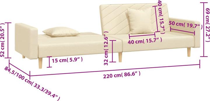 Produktbild vidaXL Schlafsofa (2-Sitzer)
