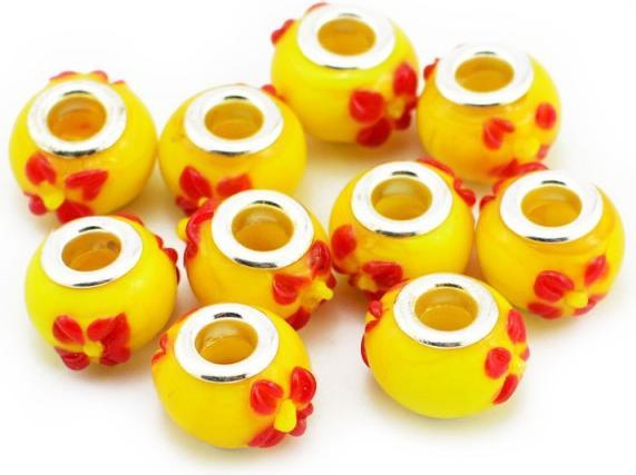 Image du produit Hermex Verre Bead argenté 925 - Jaune argenté (Verre, Argent 925)