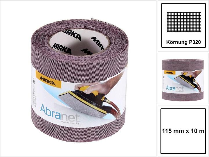 Immagine prodotto Mirka ABRANET Rotolo di carta abrasiva 115mm x 10m P320 Rullo abrasivo Velcro ( 545BY001323R ) (P320)