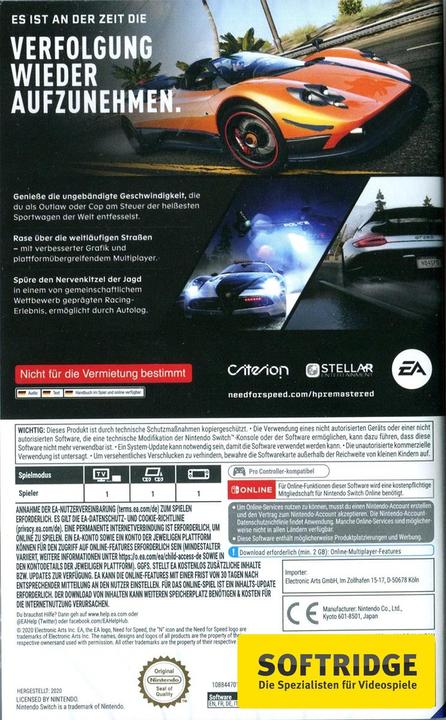 Immagine prodotto EA Games Need for Speed Hot Pursuit Remastered (Switch, Switch Lite, Switch OLED, Multilingue)