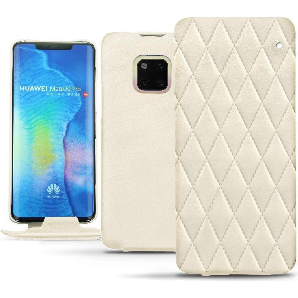 Noreve Lederschutzhülle vertikal (Huawei Mate 20 Pro), Smartphone Hülle, Weiss