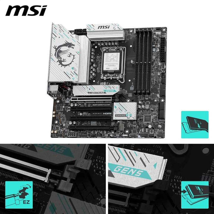 Productafbeelding MSI B860M GAMING PLUS WIFI (LGA 1851, Intel B860, mATX)