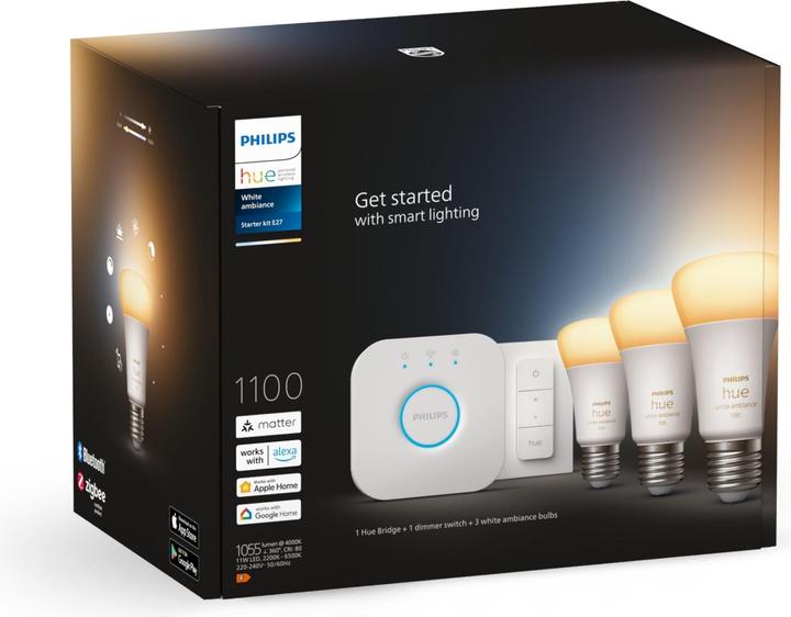 Immagine prodotto Philips Hue Set iniziale White Ambiance (E27, 11 W, 1100 lm, 3 x, F)