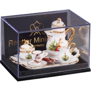 Reutter, Miniature, Kaffeetablett - Dekor Weihnachtsmann