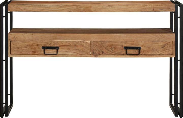 Immagine prodotto vidaXL Tavolini neri 120x33x75 cm in legno massiccio di acacia e metallo