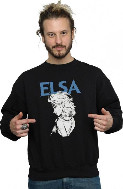 Actual product image Disney Mens Frozen Elsa Profile Sketch Sweatshirt (3XL)