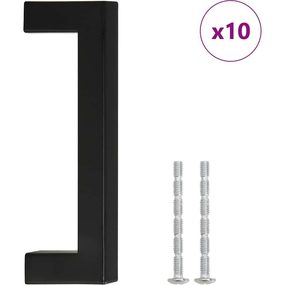 Thumbnail - VidaXL, Möbelgriff, Möbelgriffe 10 Stk. Schwarz 96 mm Edelstahl,Farbe