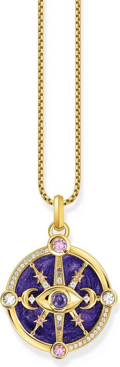 Actual product image Thomas Sabo Pendant eye with cosmic details and coloured stones silver gold plated (Enamel, 925 silver)