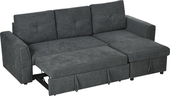 Produktbild Homcom Schlafsofa Polyester Dunkelgrau (3-Sitzer)
