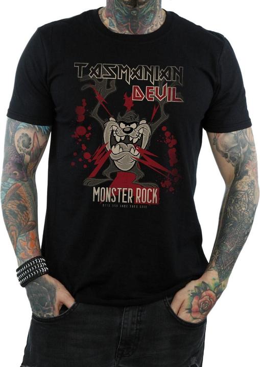 Immagine prodotto Looney Tunes Maglietta in cotone Monster Rock Tasmanian Devil Uomo (L)
