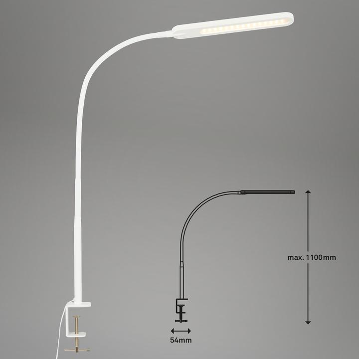 Actual product image Briloner CCT LED clamp light, white, LED/8W (600 lm)