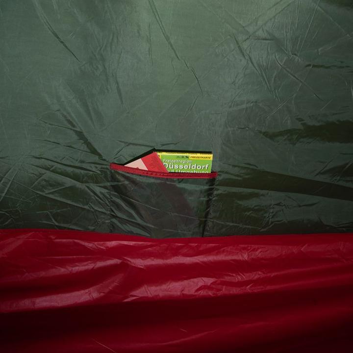 Produktbild High Peak Tunnelzelt Falcon 4 LW,grün/rot, Modell 2023, mit Vorbau für Gepäck (Tunnelzelt, 4.80 kg, 4 Personen)