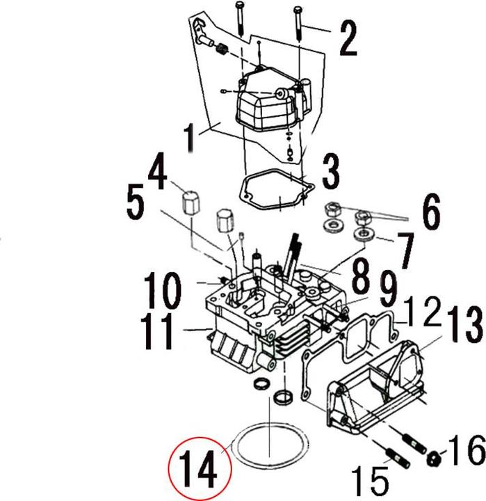 Immagine prodotto Wiltec LIFAN motore diesel 10hp ricambio guarnizione testa cilindro guarnizione rame motore (Ricambi per macchine da giardino)