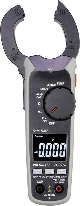 Actual product image Voltcraft VC-524 Current clamp digital CAT III 600V Display (Counts): 6000 (CAT III 600V, Pincer ammeter)