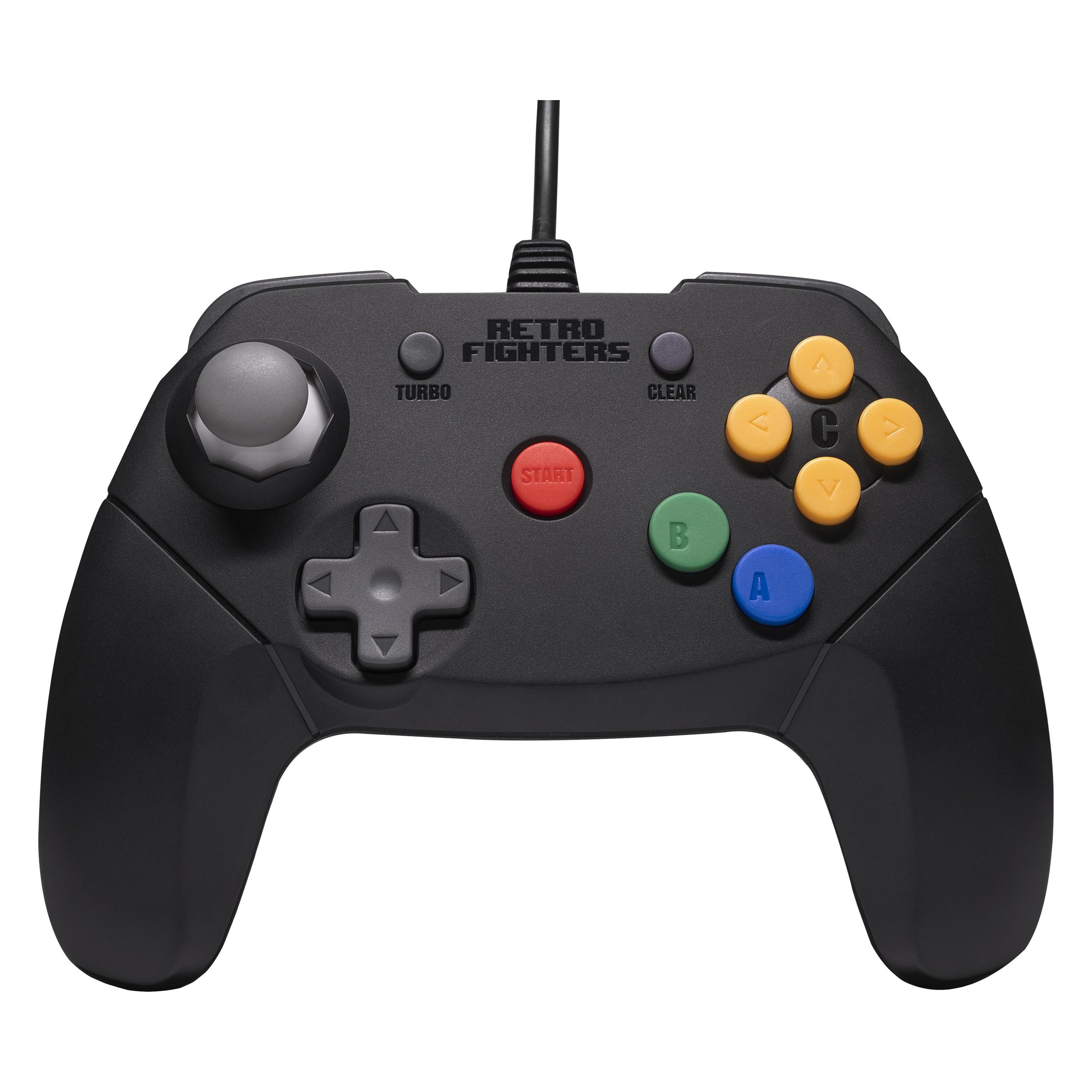 Retro Fighters Retro-Fighters - Brawler64 Wired Controller - Black, Gaming Controller, Schwarz