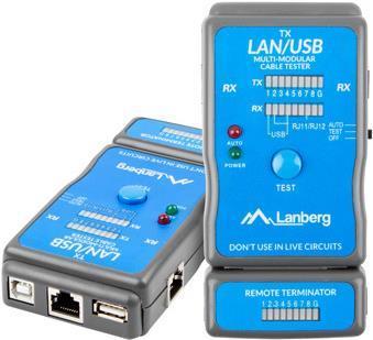 Actual product image Lanberg NT-0403 Network Cable Tester PoE Tester Blue