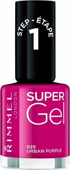 Rimmel London Super Gel STEP1 (025 Urban Purple, Gel-Effect Nail Polish)