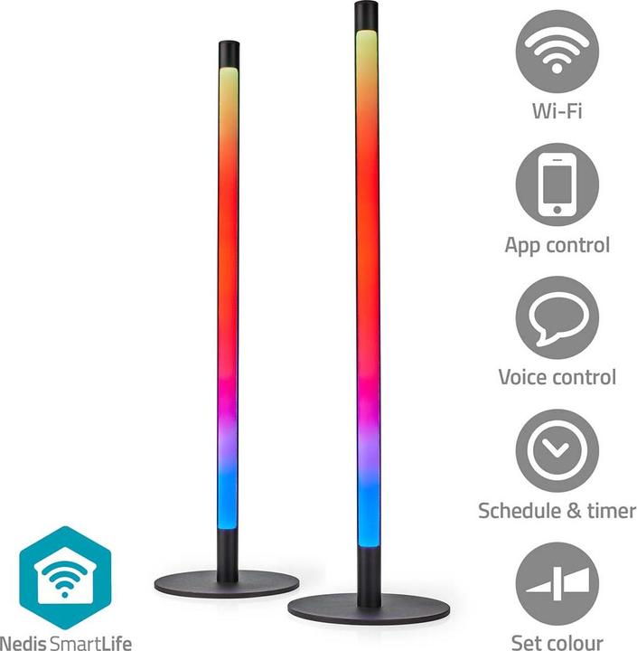 Actual product image Nedis SmartLife Mood Light | Wi-Fi | Tube | 600 lm | RGBIC / Warm to Cool White | 2700 - 6500 (600 lm)