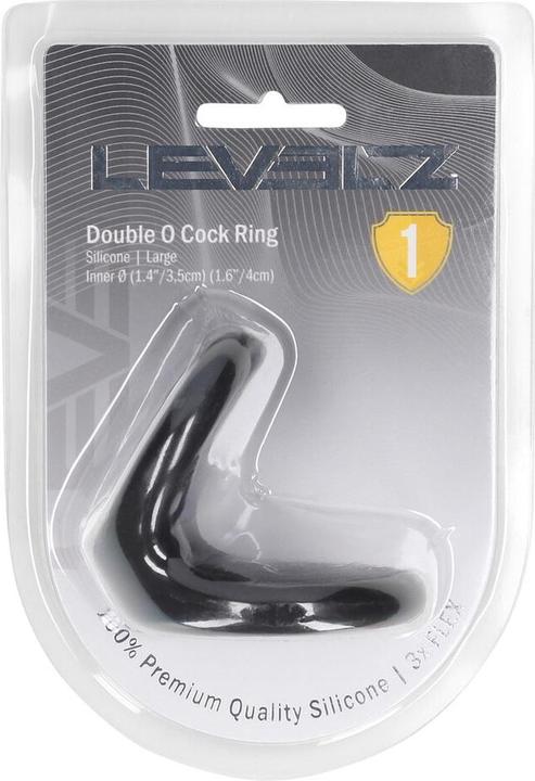 Shots Double O Silicone Cockring - L - Black (6 cm)